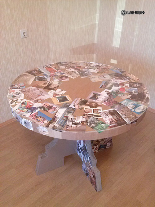 Круглый столик из картона