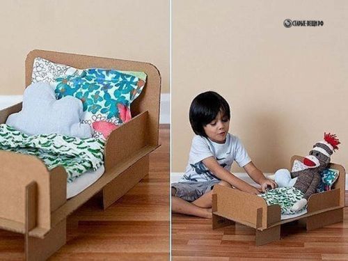 Кроватка для куклы из картона